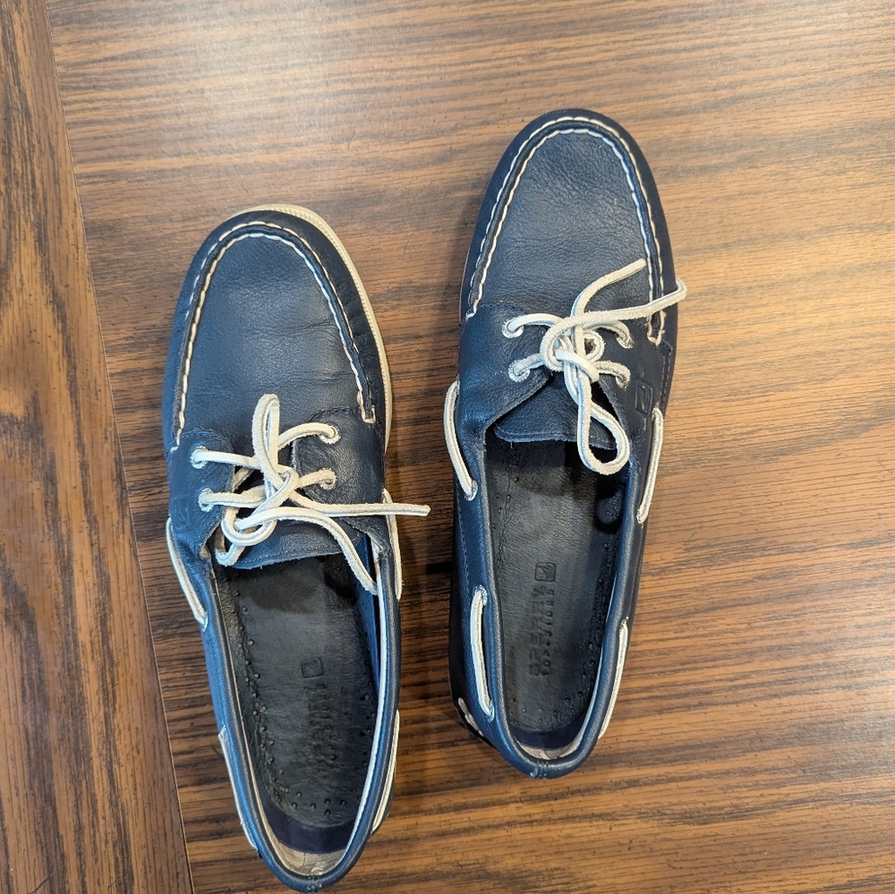 Sperry Navy Leather Boat Shoes